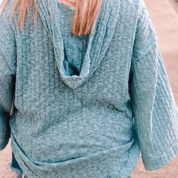 NEW Free People Baja Babe Knit Hooded Pullover Knit size L - Picture 4 of 10